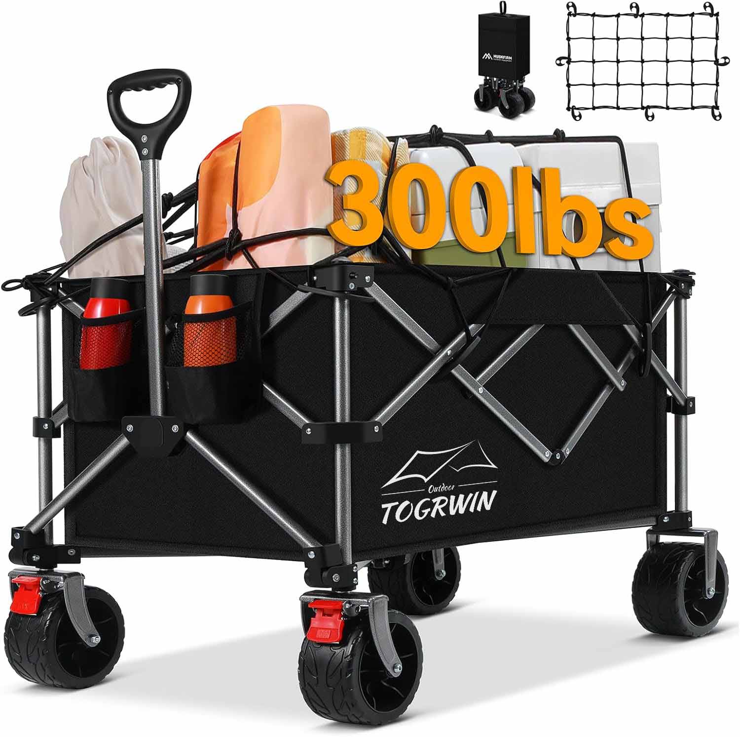 Torgwin Camping Giỏ hàng có thể gập lại tất cả các toa xe trên bãi biển